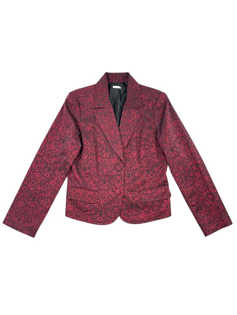 Apt. 9 Red and Black Damask Print‎ Blazer